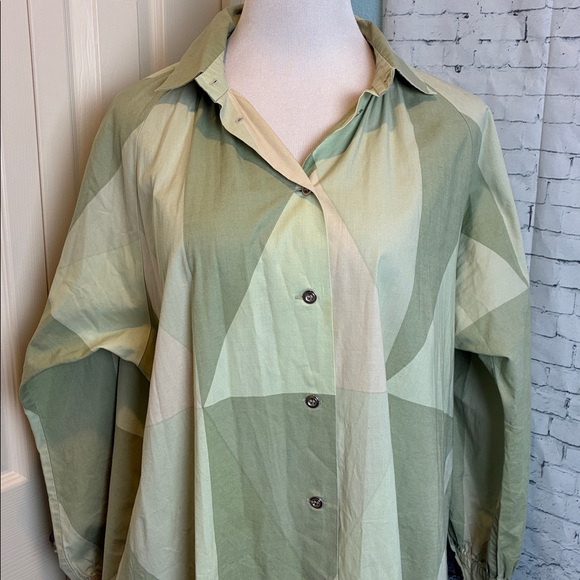MARIMEKKO Aikansa Paaryna Finland Square Shirt Dress dusty green blocks Vintage - Picture 4 of 15